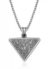 Gümüş Üçgen Allah Yazılı Cevşen Dualı Kolye
