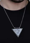 Gümüş Üçgen İçi Açılabilen Allah Muskalık Kolye