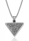Gümüş Üçgen Muhammed Yazılı Cevşen Dualı Kolye