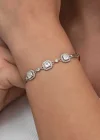 Gümüş Üçlü Kare Kadın Bileklik
