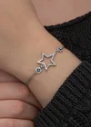 Gümüş Yıldız Nazarlı Kadın Bileklik