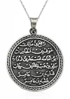 Gümüş Yuvarlak Kıtmir Duası Kolye