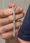 Gümüş Yuvarlak Küçük Boy Erkek Tesbih