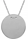 Gümüş Yuvarlak Plaka Kolye