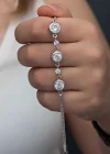Gümüş Yuvarlak Taşlı Kadın Bileklik
