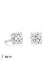 Gümüş Yuvarlak Tek Taş Zirkon Küpe - 5 mm