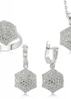 Gümüş Zirkon Taşlı Bayan Set