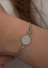 Gümüş Zirkon Taşlı Daire Bileklik