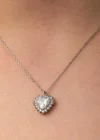 Gümüş Zirkon Taşlı Kalp Kadın Kolye