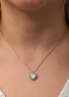 Gümüş Zirkon Taşlı Kalp Kadın Kolye