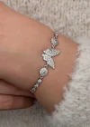 Gümüş Zirkon Taşlı Kelebek Kadın Bileklik