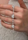 Gümüş Zirkon Taşlı Sıralı Kalp Kadın Bileklik