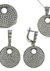 Gümüş Zirkon Taşlı Yuvarlak Bayan Set