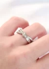 Kıvrım Model Silver Renk Zirkon Taşlı Ayarlanabilir Yüzük