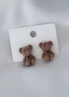 Koyu Kahverengi Renk Ayıcık Figür Kadın Küpe