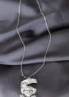 Maske Model Gümüş Renk Metal Zincirli Erkek Kolye