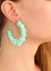 Mavi Taşlı Bayan Sallantı Küpe