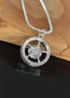 Medusa Tasarım Silver Renk Zincirli Erkek Kolye