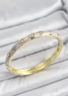 Mineli Pirinç Gold Renk Pembe Renk Motifli Kadın Kelepçe