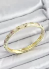 Mineli Pirinç Krem Renk Motifli Kadın Kelepçe