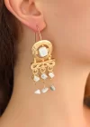 Otantik Taşlı Bayan Sallantı Küpe
