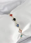 Pirinç Asorti Model Gold Renk Zirkon Taşlı Kadın Bileklik