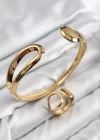 Pirinç Ayrık Model Gold Renk Bileklik Yüzük Set