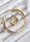 Pirinç Ayrık Model Gold Renk Bileklik Yüzük Set