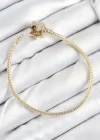 Pirinç Charm Zirkon Taşlı Yıldız Model Gold Renk Kadın Bileklik