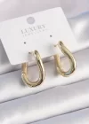 Pirinç Gold Renk Halka Model Kadın Küpe