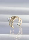 Pirinç Gold Renk İncili Ahtapot Earcuff Küpe