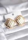 Pirinç Gold Renk İşleme Detay Kadın Küpe