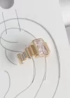 Pirinç Gold Renk Kare Zirkon Taşlı Kadın Kıkırdak Küpe