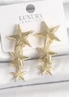 Pirinç Gold Renk Sallantı Yıldız Model Kadın Küpe