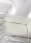 Pirinç Gold Renk Su Yolu Zirkon Taşlı Mavi Taş Detaylı Kadın Şahmeran