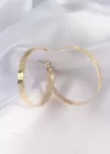 Pirinç Gold Renk Tırtıklı Halka Küpe
