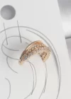 Pirinç Gold Renk Zirkon Taşlı 3Lü Sıralı Model Kadın Kıkırdak Küpe
