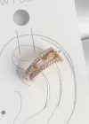 Pirinç Gold Renk Zirkon Taşlı 3Lü Sıralı Model Kadın Kıkırdak Küpe