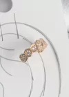 Pirinç Gold Renk Zirkon Taşlı Bal Peteği Model Kadın Kıkırdak Küpe