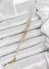 Pirinç Gold Renk Zirkon Taşlı Balık Sırtı Kadın Bileklik