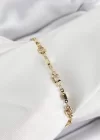 Pirinç Gold Renk Zirkon Taşlı Kadın Bileklik