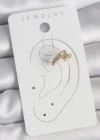 Pirinç Gold Renk Zirkon Taşlı Kadın Kıkırdak Küpe