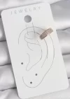 Pirinç Gold Renk Zirkon Taşlı Kadın Kıkırdak Küpe