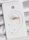 Pirinç Gold Renk Zirkon Taşlı Kadın Kıkırdak Küpe