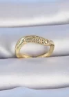 Pirinç Gold Renk Zirkon Taşlı Kadın Yüzük