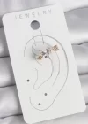 Pirinç Gold Renk Zirkon Taşlı Kalp Ok Model Kadın Kıkırdak Küpe