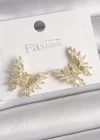 Pirinç Gold Renk Zirkon Taşlı Kelebek Model Kadın Küpe