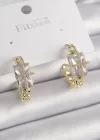 Pirinç Gold Renk Zirkon Taşlı Kutup Yıldızı İşlemeli Kadın Küpe