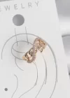 Pirinç Gold Renk Zirkon Taşlı Sonsuzluk Zincir Model Kadın Kıkırdak Küpe