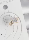 Pirinç Gold Renk Zirkon Taşlı Yıldız Model Kadın Kıkırdak Küpe